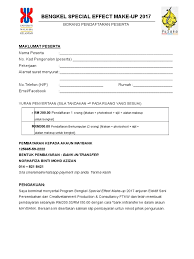 Boleh muat turun borang aktiviti dan zero virus kat website ni hanya ada link download dari mediafire sahaja. Borang Pendaftaran Bengkel Make Up