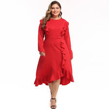 Check spelling or type a new query. Xl 5xl Women Plus Size Long Ruffle Dress Autumn Winter Large Size Loose Long Sleeve Dress Female Elegant Red Evening Party Dress Dresses Aliexpress