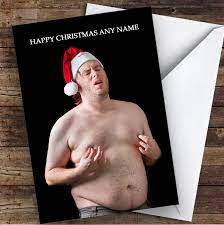 Funny Rude Fat Man Tweaking Nipples Joke Personalised Christmas Card | eBay