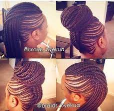 Braided Mohawk Bun African Braids Hairstyles Braided Mohawk Hairstyles Hair Styles