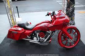 Red Custom Motorcycle At Sema 2012 Motorcycle Custom Baggers Harley Bikes