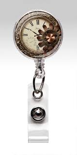 Steampunk Watch Retractable Id Badge Holder Name Badge Etsy Retractable Id Badge Holder Retractable Badge Holder Nurse Badge Holders