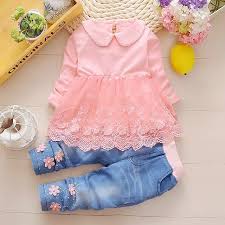 Calça Jeans Para Bebe De 0 A 3 Meses Feminina 1 2 3 Anos Primavera E Outono Menina Denim Tres Piece Set 6 A 12 Meses Do Bebe Infantil E Meio Anos De Idade Do Bebe Vestidos Infantis Roupas Roupas De Menina