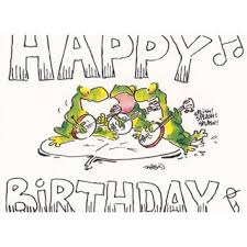 Kellie decides to write her own instead. Happy Birthday Postkarte Froschkonzert