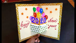 New Year Greeting Card Diy New Year Card How To Make Pop Up Card For New Year Paper Craft Youtube In 2020 Greeting Cards Diy New Year Greeting Cards Diy Cards