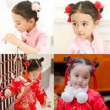 Pearl Girls New Year Flower Hairpins Tassel Hair Clips Chinese Traditional Fashion Clothing Shoe Baby Girl Hair Clips Baby Girl Hair Bows Hair Clips Girls
