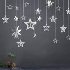 Xmas christmas home party wedding decoration star string hanging ornaments. Amazon Com Decor365 Glitter Silver Star Garlands Kit Metallic 3d Star Decorations Hanging Paper Garland Twinkle Star Birthday Party Supplies Wedding Baby Shower Christmas Graduation New Year Ceiling Wall Decor Home Kitchen