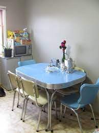 48 round dining tables white casual kitchen table. 1950s Chrome Dining Set In Blue And Cream Retro Kitchen Tables Chrome Dining Set Retro Dining Table