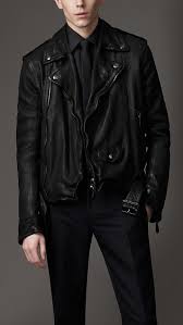 Burberry London Washed Leather Biker Jacket Chaqueta De Cuero Hombre Chaqueta Hombre Chaqueta De Cuero