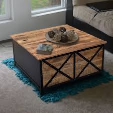 Is the perfect choice for a bold, organized home. 17 Stories 36 Inch Rustic Mango Wood Trunk Storage Coffee Table With Hinged Top Brown And Black Wayfair