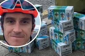 Geraint Thomas leaves a load of free beer next to his golden post box in  Cardiff
