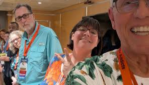 Let the games begin. Peggy Zurcher knows how to bring a group to life!  Having a blast!