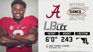 Shane Lee 4 Star Lb National Ranking 70 By 247 Sports Alabama Rolltide Bama Bu Alabama Crimson Tide Football Alabama Crimson Tide Crimson Tide Football