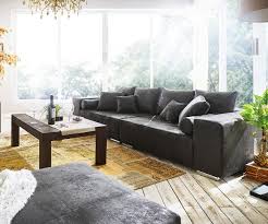 Sofort bequem sitzen und liegen mit kissen und kopfstützen auf diesem breiten bigsofa. Big Sofa Marbeya 285x115 Cm Anthrazit Antik Optik 10 Kissen Delife Eu