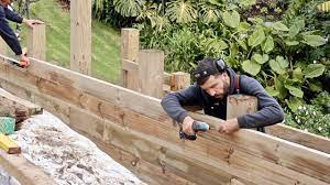 Learn about wood retaining walls. Build A Retaining Wall Tongue And Groove Boards Part 2 Youtube