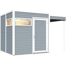 Gartenhaus Cubo 2 Mit Fussboden Und Schleppdach 359x234 Cm Hellgrau Tuinhuisjes