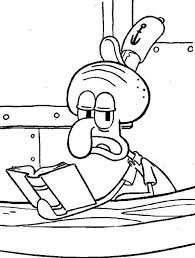 Here is a beautiful colossal squid coloring page. Squidward Reading A Book Coloring Page Netart