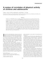 Pdf A Review Of Correlates Of Physical Activity Of Children And Adolescents