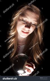 Woman Holding On Her Glowing Crystal Stock Photo 168125327
