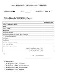 Frontespizio Prove Ingresso Prime Turistico