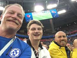 Sylvester Schneider, his son Rory Gogan and Kaiser Alexander Berscheid in  Saint Petersburg for France vs Belgium
