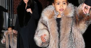 Baby S First Fur North West Wraps Up Warm As Mum Kim Kardashian Dresses Her In Huge Coat Mirror Online