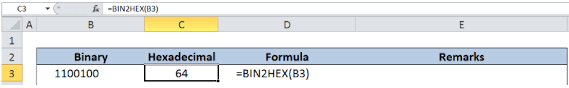 How To Use The Excel Bin2hex Function