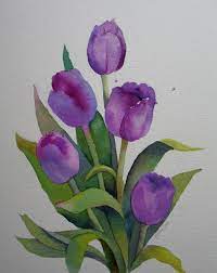 Drawings tulip drawing watercolor paintings easy watercolor tulips flower painting watercolor flowers paintings flower sketches flower drawing tulip painting. Nel S Everyday Painting Purple Tulips Watercolor Watercolor Tulips Watercolor Flowers Tutorial Floral Painting