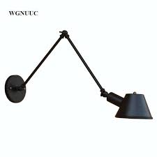 retro industriele wandlamp verstelbare lange arm vintage ijzeren muur lamp antieke zwarte wandlamp met 40 w edison lamp voor muur lampen wandlamp ijzeren muur