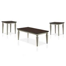 Product title modern open box faux white marble and gold coffee table by manor park average rating: Yordley Coffee Table And 2 End Table Set Antique White Brown Homes Inside Out Target