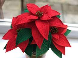 Crochet Poinsettia Christmas Flower Natagor Finlayson Poinsettia Poinsettia Flower Christmas