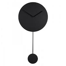 minimal klok zuiver zwart wandklok slingeruurwerk klok