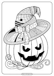 The jack o lantern is an indispensable halloween item. Printable Witch Hat Jack O Lantern Coloring Pages