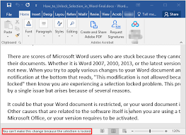 Sep 30, 2009 · sep 30, 2009 · i have microsoft word 2007 and its locked. How To Unlock Selection In Word 2003 2019