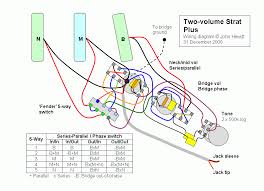 Strat style guitar wiring diagram. Stratocaster Wiring Diagram Two Volume Strat Plus Schematic Demo Guitar Gear Geek