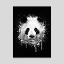 Abstract Black And White Graffiti Art Cool Abstract Graffiti Watercolor Panda Portrait In Black White An Art Canvas By Philipp Rietz Panda Painting Panda Art Panda Drawing