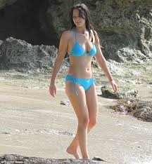 A blue throw pillow, a blue print on the wall. Jennifer Lawrence Displays Her Incredible Beach Body In A Blue Bikini As She Takes A Family Break In Maui Daily Mail Online