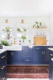 Benjamin Moore Hale Navy Super White Upper Cabinets 6x6 Subway Tile Kitchen Remodel Small White Kitchen Remodeling Kitchen Renovation