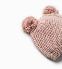 Knit Hat With Pompoms Accessories Mini 0 12 Months Kids Sale Knitted Hats Kids Sale Baby Girl