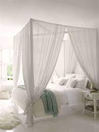 40 Bedroom Curtain Ideas For Master Small And Children Bedroom In 2020 White Bed Canopy White Rooms Romantic Master Bedroom