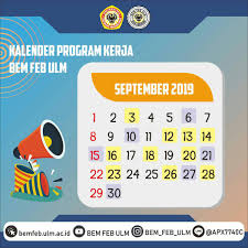 Permulaan bagi setiap bulan adalah bergantung pada keterlihatan bulan pada penghujung bulan sebelumnya. Bem Feb Ulm On Twitter Calendar And Countdown Kalender Program Kerja Bem Feb Ulm Periode 2019 Untuk Bulan September 2019 Divisi Multimedia Bem Feb Ulm Mengukirkaryadanprestasi Https T Co Exfcf6eb9n