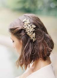 Coiffure Mariage Cheveux Courts Belle Decoration A Gauche Gold Hair Piece Short Wedding Hair Unique Wedding Hairstyles