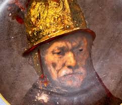 Wall Plate man With Golden Helmet Heinrich West German Porcelain