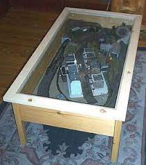 This is my model train coffee table in n scale (1/160). Model Railways Coffee Tables