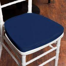 2 thick chair pad seat padded sponge cushion with poly thread soft fabric straps and removable zippered cover navy blue chair cushions seat pads purple chair