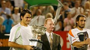 Federer in 2006 wins here. January 29 2006 Emotional Roger Federer Wins His Second Australian Open