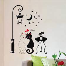 Diy wall stickers pvc large wall sticker; Buy New 1pcs Diy Wall Stickers Love Black Couple Cat Removable Moon Night Bedroom Living Room Wall Decal At Affordable Prices Free Shipping Real Reviews With Photos Joom