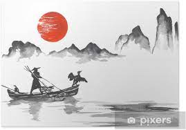 May 31, 2020 · haori and hakama are two parts of traditional fashion with a long history in japan seen at festivals and ceremonies. Japan Traditional Japanese Painting Sumi E Art Japan Traditional Japanese Painting Sumi E Art Man With Boat Poster Pixers We Live To Change