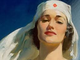 1940s Nurse Over Globe