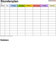 Stundenplan Vorlagen Word Zum Download Ausdrucken Kostenlos